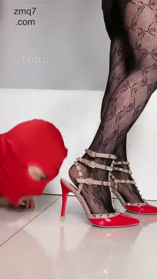 Black silk stockings, high heels